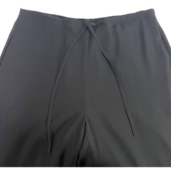 Theory Wide Leg Crepe Drawstring Pants Womens Small Black Lightweight Lined NWOT - Picture 5 of 16